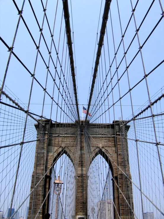 a view of the brooklyn bridge from a boat