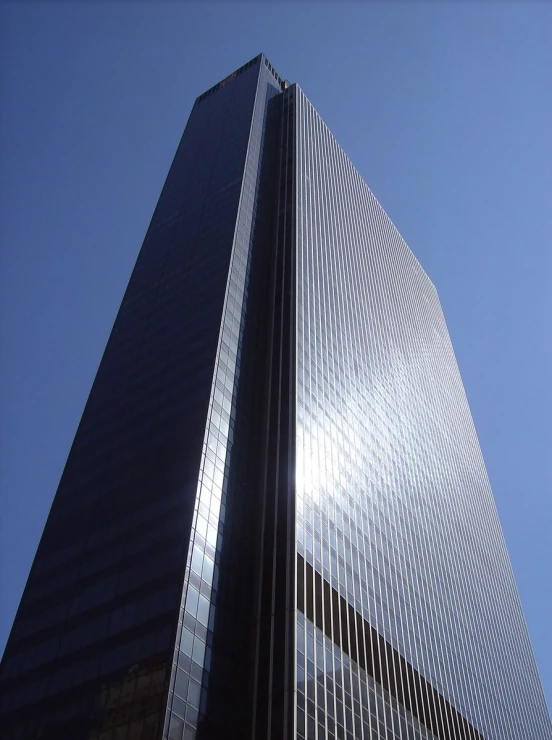 the top of a skyscr on a clear day