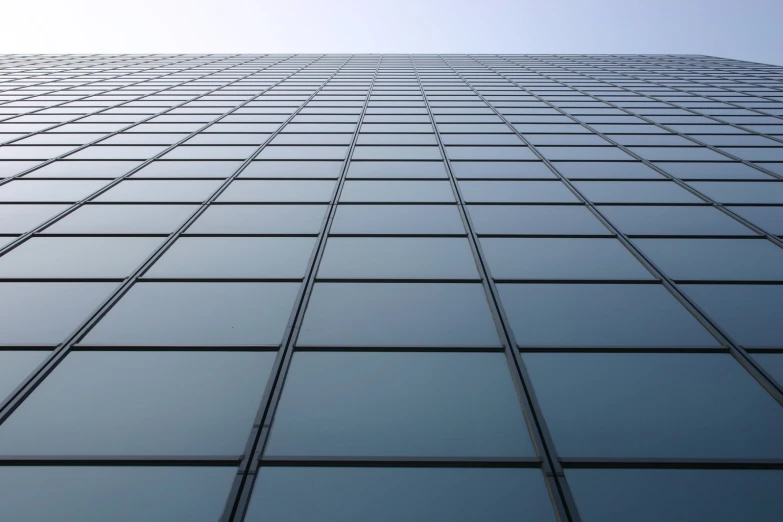 large window facade of modern building from the ground up