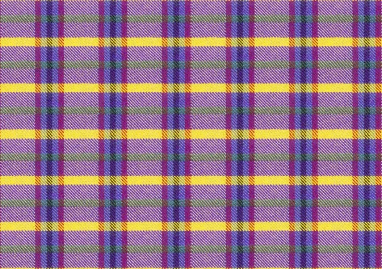 purple and yellow plaid pattern on a white background