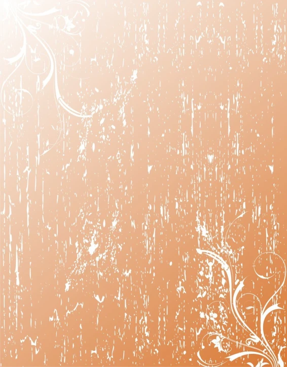 an artistic orange background with white flowers and swirls