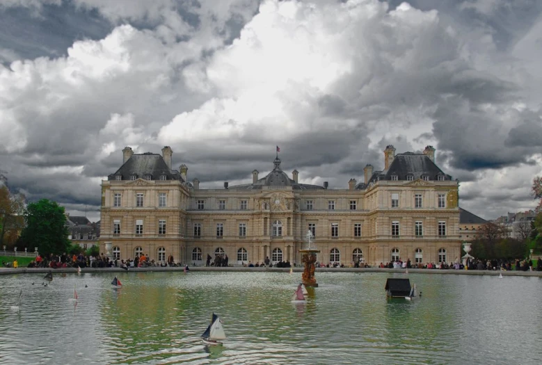 a large building near a body of water