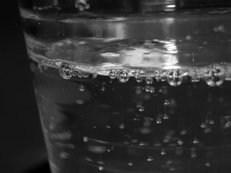 a closeup view of water with bubbles