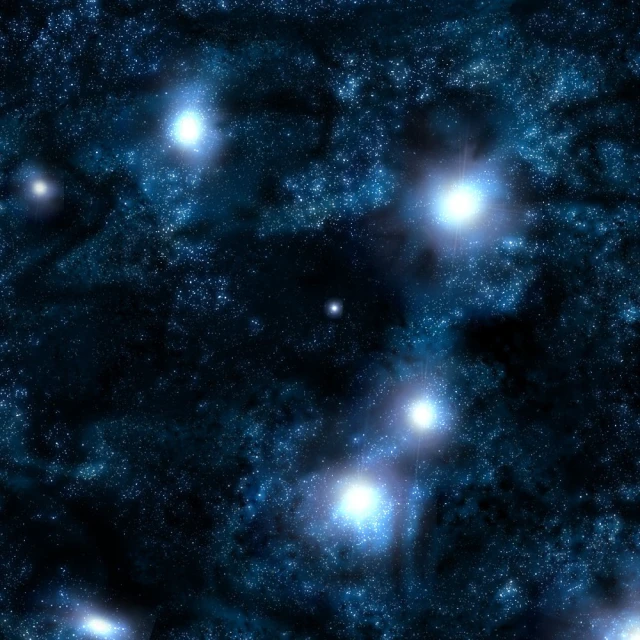 several stars on a space background with blue colors