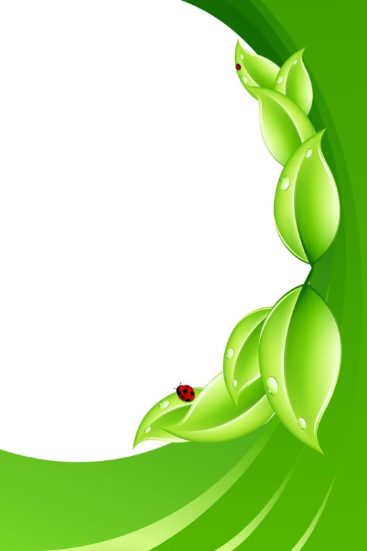 green leaves with ladybugs and some dots of white