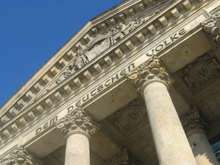 columns at the top and side of a building