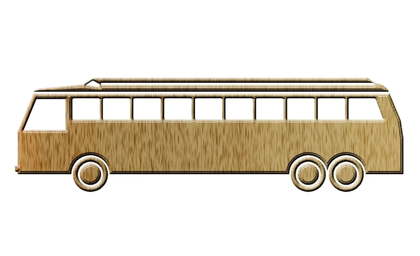 a bus is shown with wheels and wood