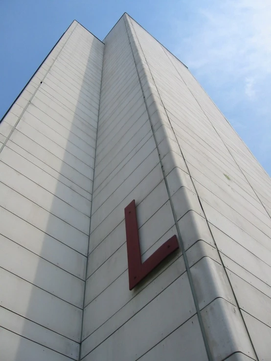 the letter l is on the side of the building