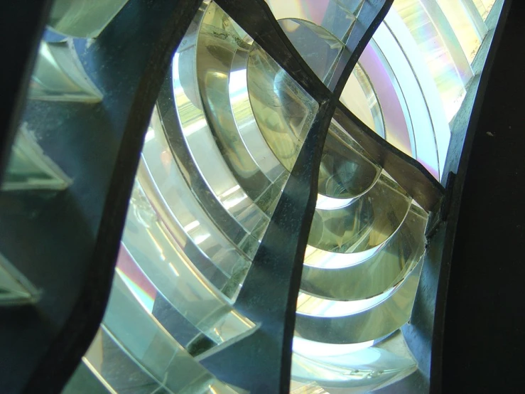 a large clock with multiple circular metal details