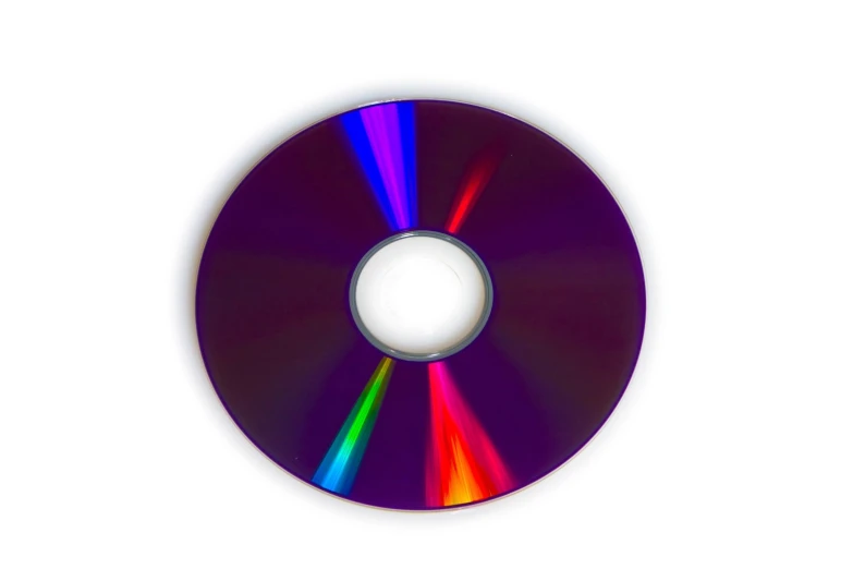 an image of a purple cd with colorful lights on the side