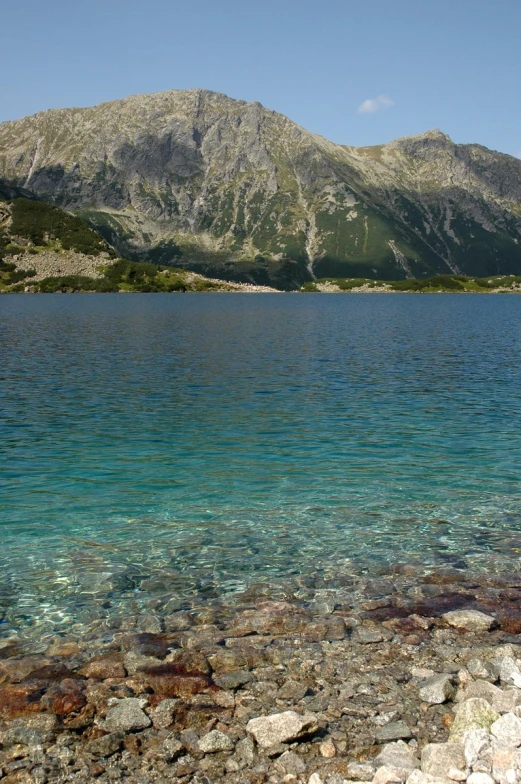 a body of water with some rocks in it