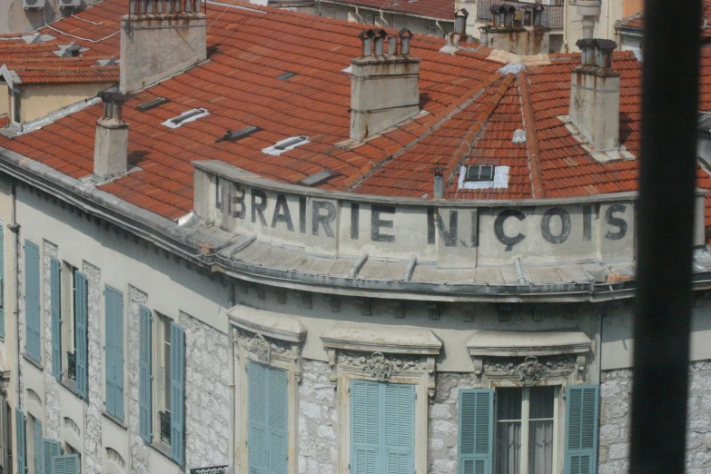 a po taken from the top of a building shows old windows