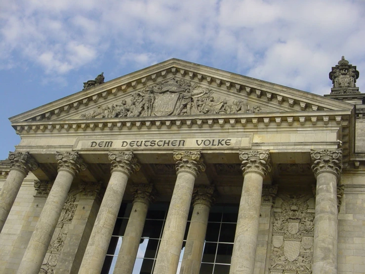 a building with a number of pillars on top of it