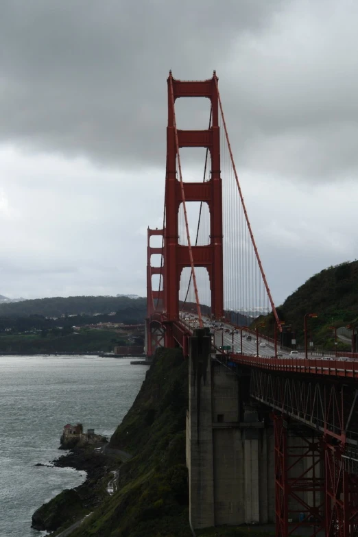 there is a view of the bridge over the water