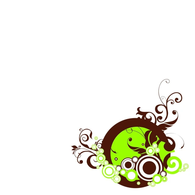 a green and black background with swirls