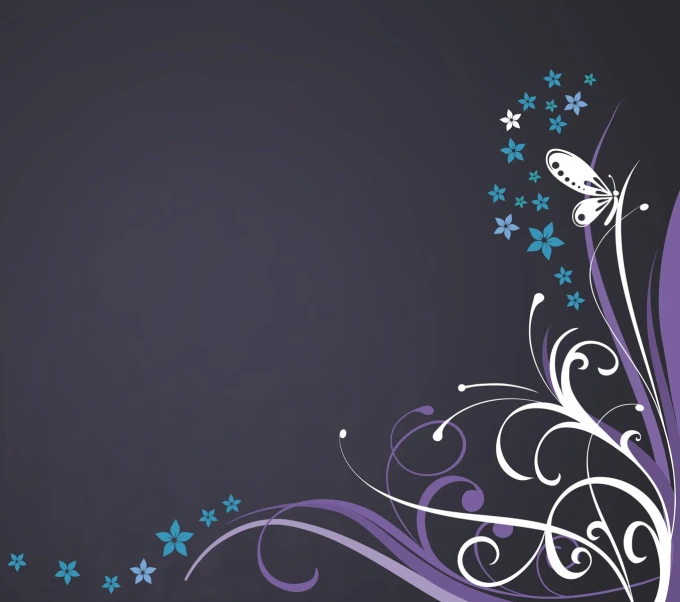 a purple and blue background with swirling designs