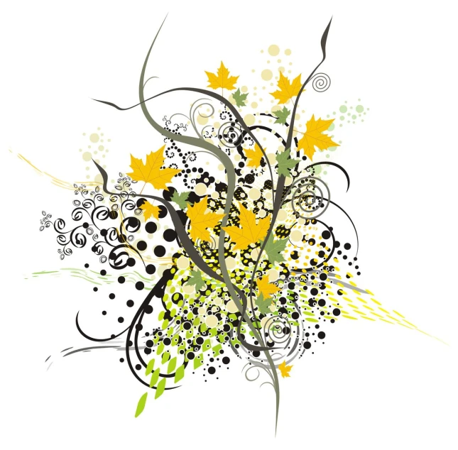 a very nice yellow and black abstract design