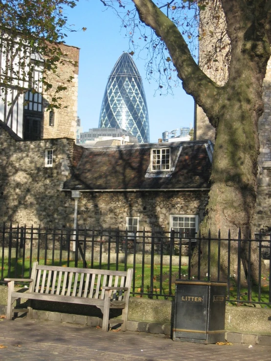 an image of a bench in a park area