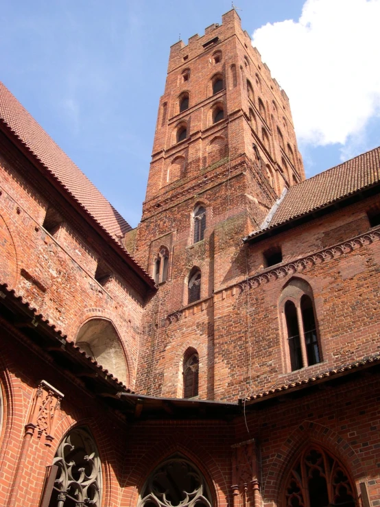 the view of the front and side of a building