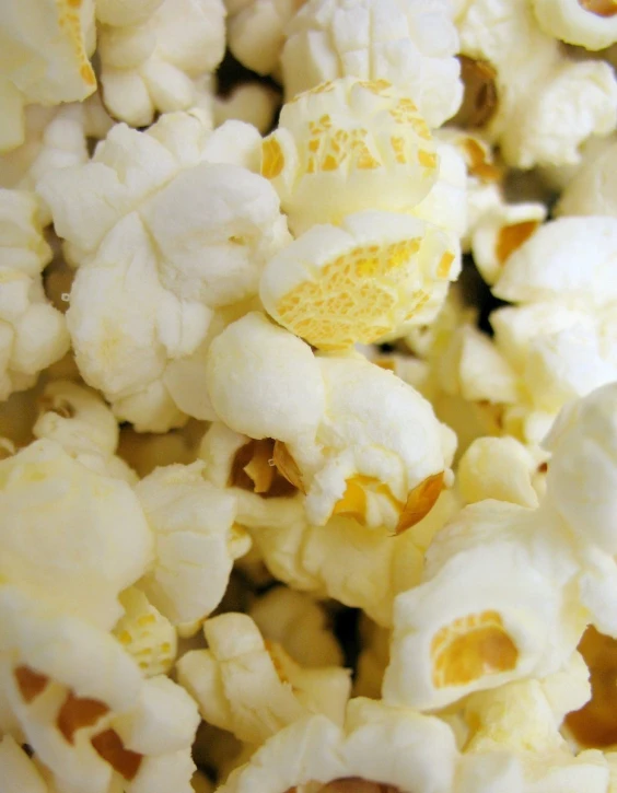 close up image of popcorn popcorn on a table