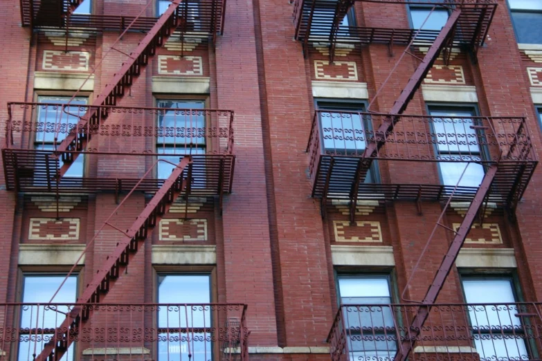 a fire escape from the side of a building