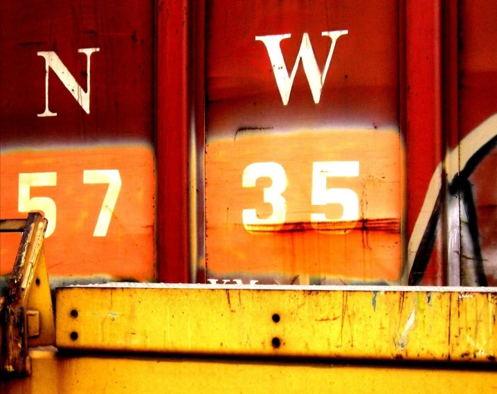 a close up of the door of a train car