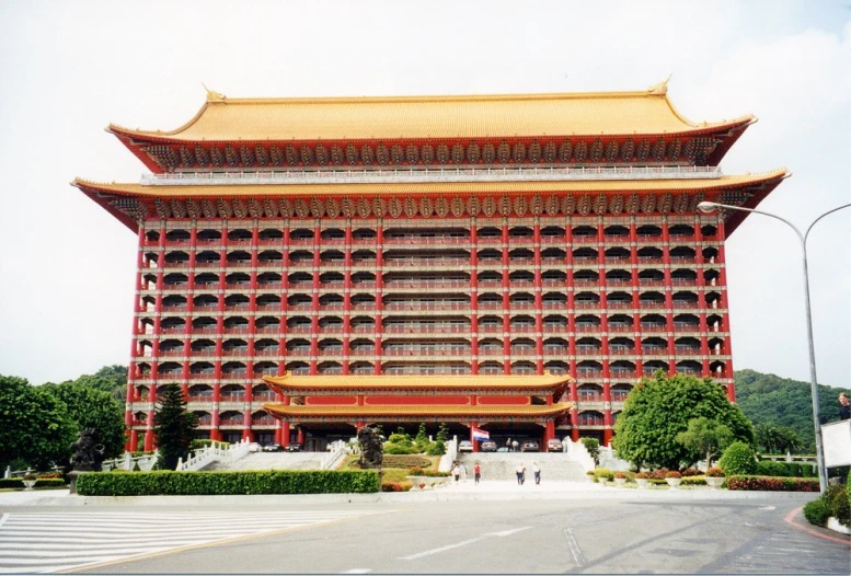 the red building is made out of many squares