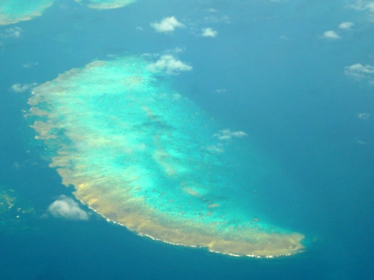 the view of an island taken from a plane