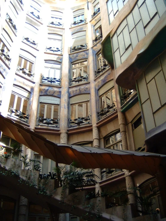 a very large atrium in a big building