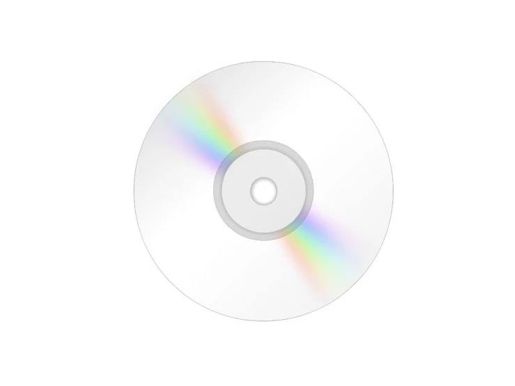 a disk with a rainbow colored disc sitting on top of it