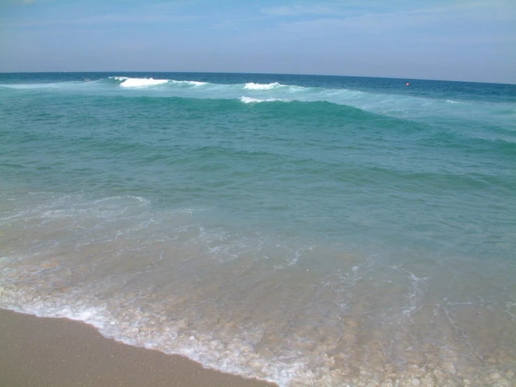 the water is clear and blue in the day time