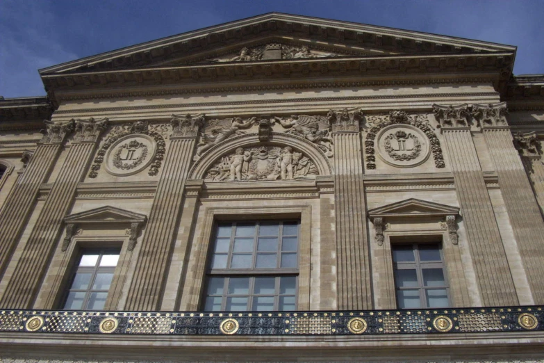 ornate designs on the front of an old church