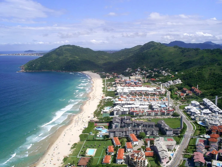 a bird's eye view of a tropical island beach