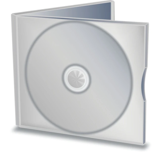 a silver dvd cover that has a cd disk inside