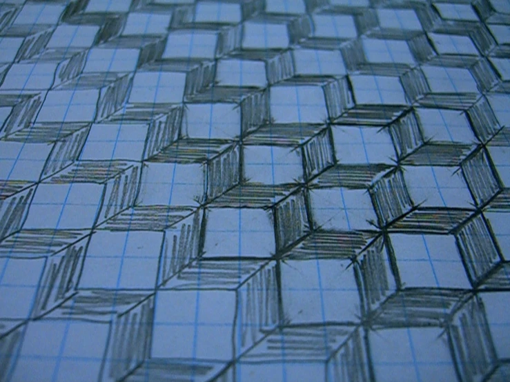 a drawing of a square with a line on the back