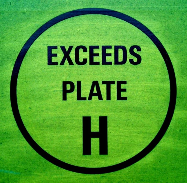 a green circular has the words, bleeding h and execes plate