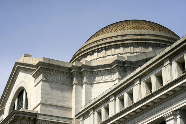 view up close at the domed roof of a building