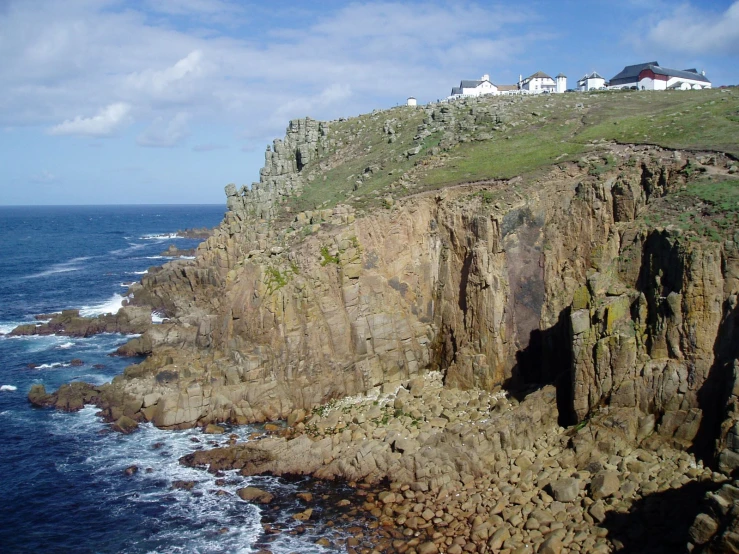 an island is overlooking the ocean from atop