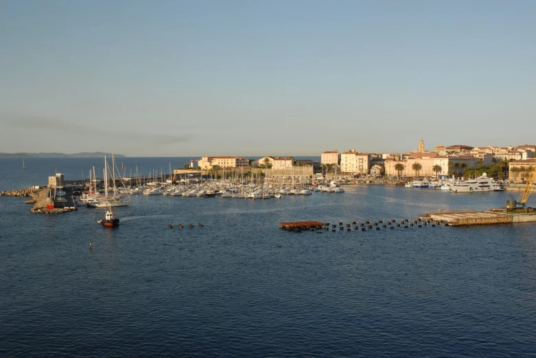 an overview image of some boats in a harbor