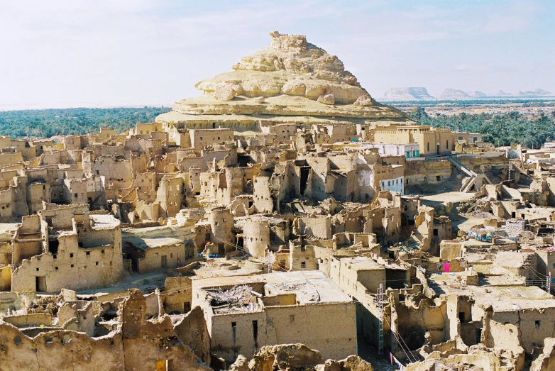 a big brown village with very tall buildings