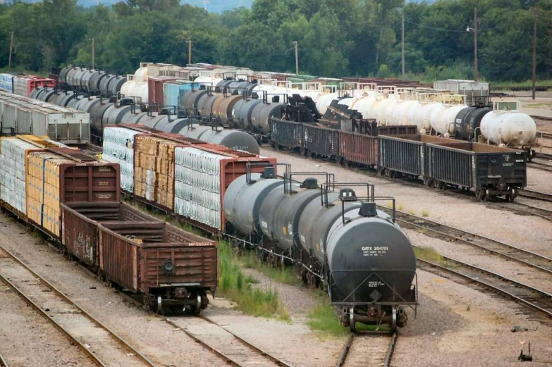 the train yard is empty of many trains