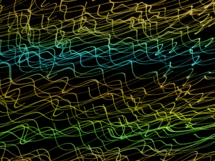 an abstract po of neon streaks on black