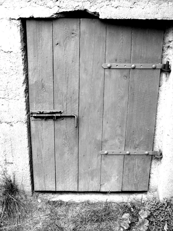 the old door is made from old wood