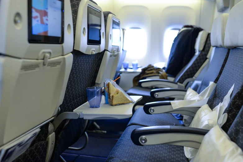 an empty seats on a commercial airline plane