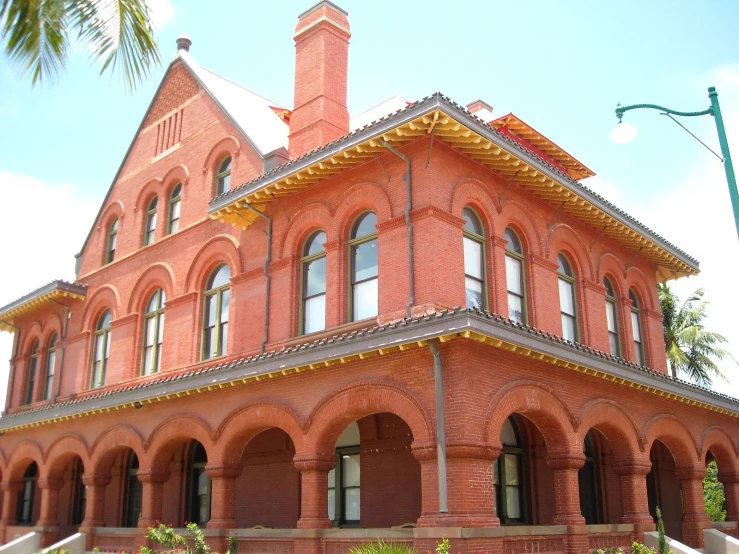 a red brick building with lots of windows