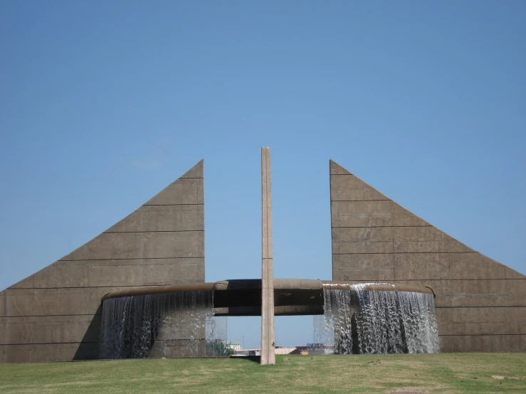 a building with water spilling out of it