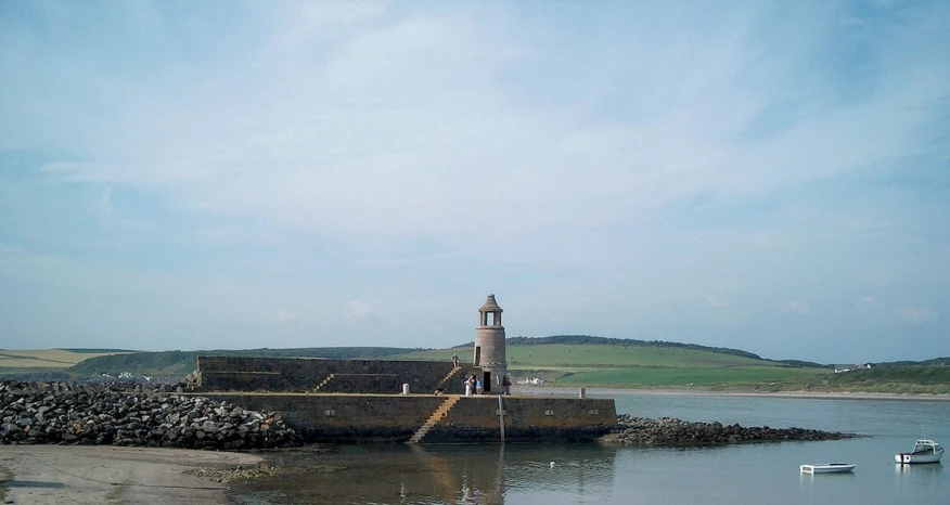 a large body of water next to a shore