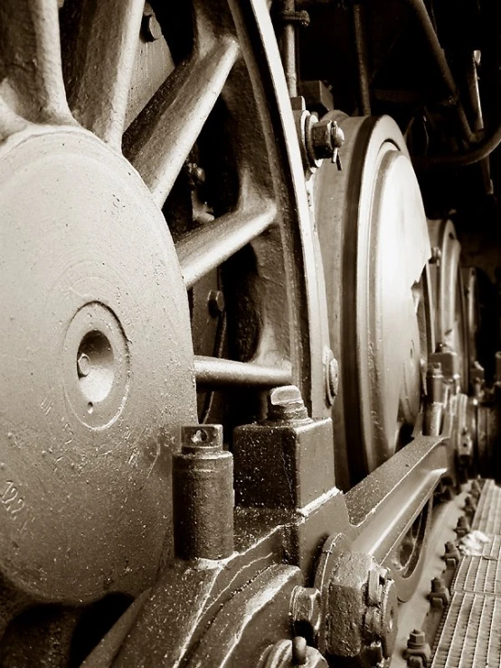 this is the inside of an old, train engine