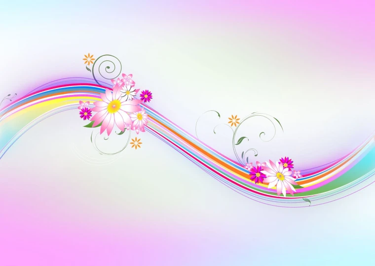 the colorful abstract background has many flowers