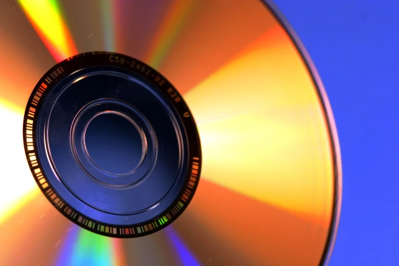 a close up of an open cd disc